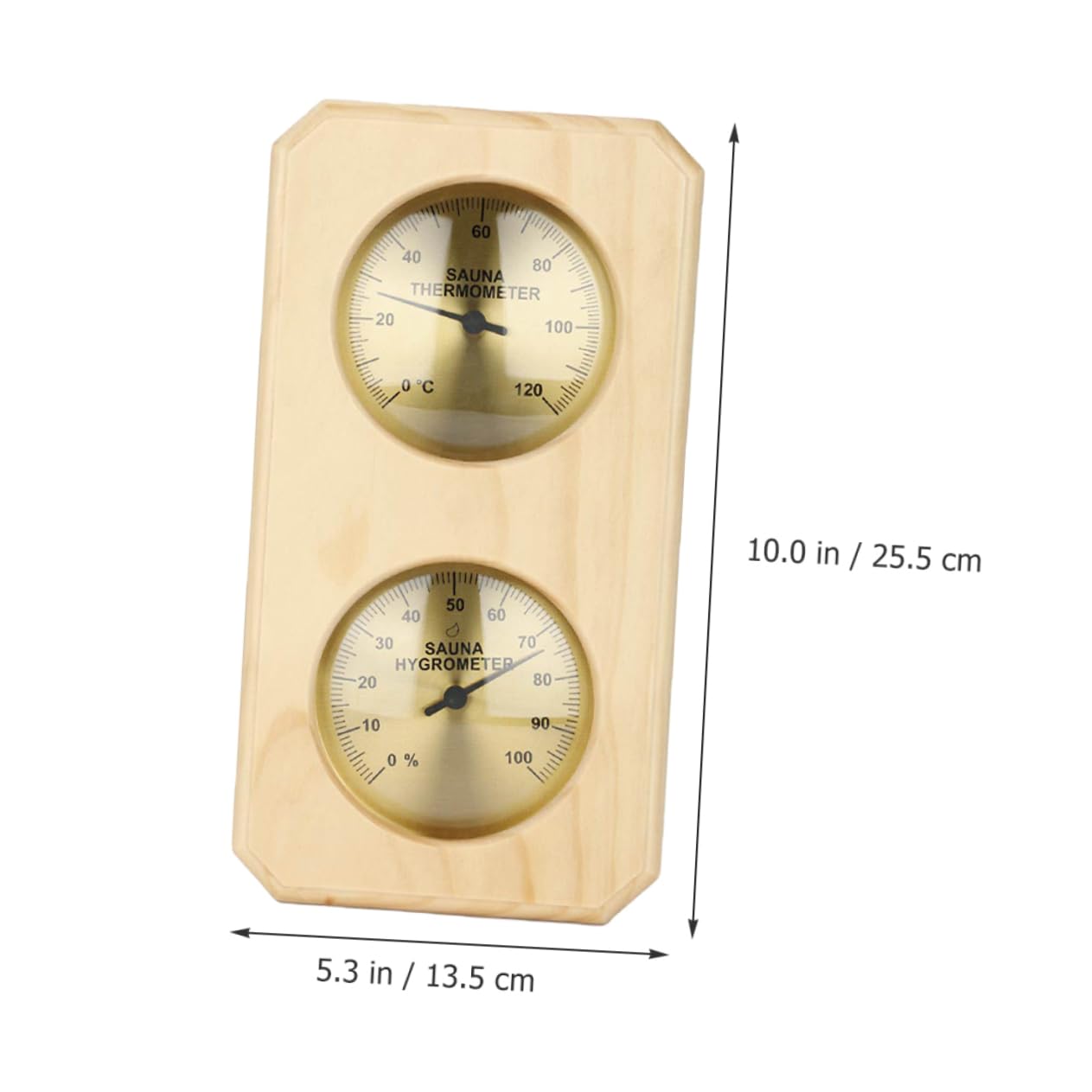 Abaodam Termómetro E Higrómetro para Sauna, Medidor de Temperatura y Humedad de Madera y Cobre-abs, Lectura Rápida, Montaje en Pared