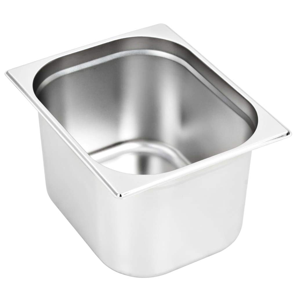 GN 1/2 - Recipiente para gastronomía (acero inoxidable, 325 x 265 x 200 mm, 12,5 L, 2 unidades, apilables, para catering, buffet, mostrador de calor, chafingdish y bain-marie)