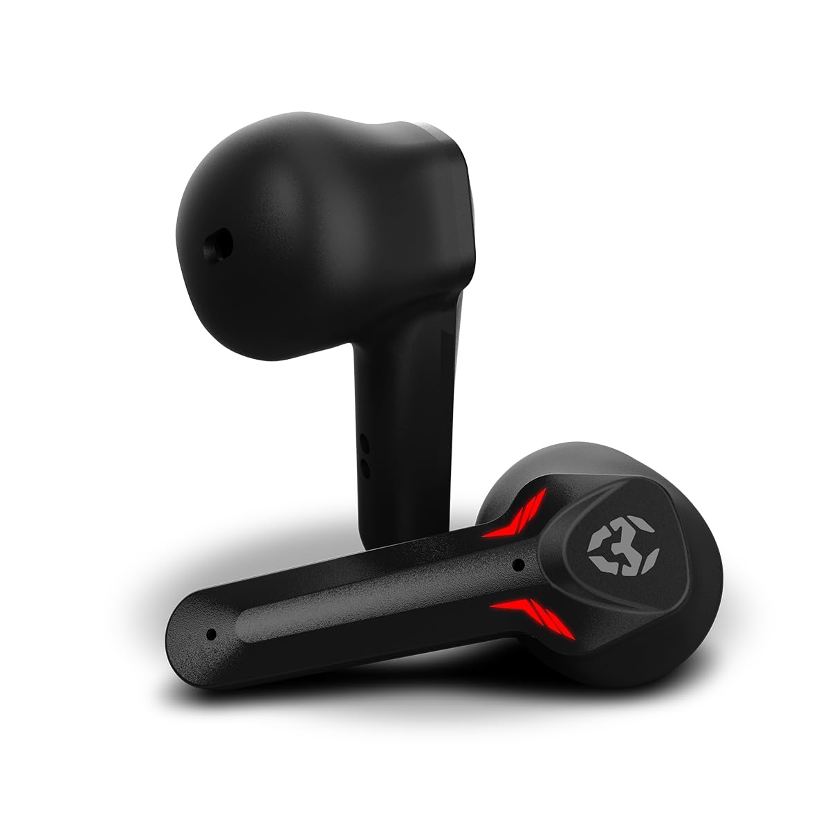 KROM KALL - Casque stéréo Gaming Intra-auriculaire, Microphone intégré, Bluetooth 5.3 zéro Latence, Push to Talk, autonomie de 12 Heures, étui de Chargement, câble USB Type-C Inclus, Noir