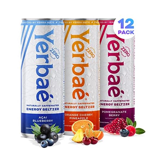 Yerbae Sparkling Water with Yerba Mate Tea - Natural Energy Drink with Caffeine & Antioxidants - Zero Sugar, No Calories, Keto & Whole 30, Non-GMO Seltzers (Variety 12 Pack of 12oz Cans)