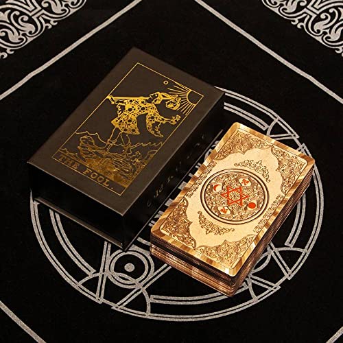 Générique Gold Foil Tarot, Tout en Anglais, ce Jeu est Un incontournable pour Les tarots débutants et avancés (Nouveaux Gold Foil Tarot, Hexagon Rose Gold,12 * 7cm