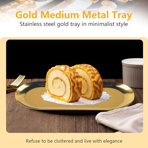 2 Pcs Gold Trays Decorative Trays, Trinket Tray, Gold Trinket Serving Tray, Small Stainless Steel Oval Ornaments Plates for Jewellery Coffee Table Candle Key Cosmetics Dish Plate Bedroom Bathroom - Cosy Home Interiors 2 Pcs Gold Trays Decorative Trays, Trinket Tray, Gold Trinket Serving Tray, Small Stainless Steel Oval Ornaments Plates for Jewellery Coffee Table Candle Key Cosmetics Dish Plate Bedroom Bathroom - Image 3