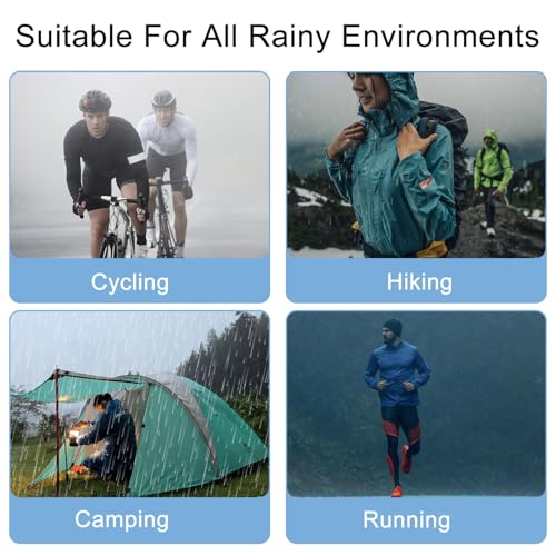 Regenponchos mit Kapuze, Regenponchos für Transparent blau, Wiederverwendbare Regenmäntel, Für Festivals, Konzert, Wandern, Damen, Herren Einheitsgröße, Blau