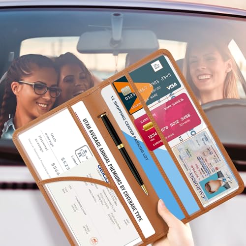 Image of CoBak Car Registration and Insurance Holder | Vehicle Glove Box Organizer, Auto Truck Compartment Document Case with Magnetic Closure for Insurance & Driver License