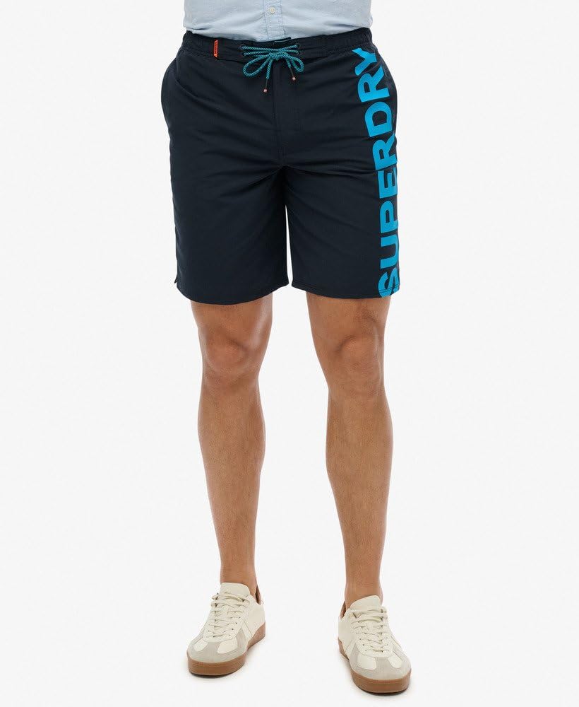 Superdry Herren Klassische 48-cm-Boardshorts mit Logo