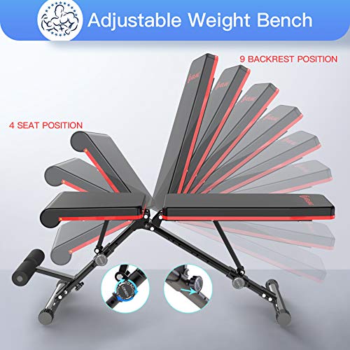 1 Weight Bench, Adjustable Strength Training Bench for Full Body Workout, Fast Folding/Incline/Decline Utility Workout Bench for Home Gym with a Professional Training Manual - Image 5