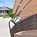 Incbruce Outdoor Daybed Sofa with Retractable Canopy, All-Weather Wicker Sectional Furniture Patio Round Daybed for Backyard Pool (Brown)