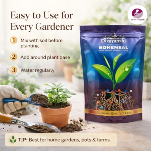 Image of Divayanshi Bone Meal Fertilizer for Plants | Organic Powder for Strong Root Growth & Flowering | Rich in Phosphorus & Calcium | Ideal for Garden, Pots & Lawns (All Plants Use)- 20kg