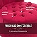 HOMCOM Retro High Back Armless Royal Accent Chair Fabric Upholstered Tufted Seat for Living Room, Dining Room and Bedroom, Crimson Red