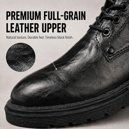 Image of Men's Chelsea Boots with YKK Zipper & Breathable OrthoLite Footbed | Fashion Casual Full-Grain Leather Ankle Boots| Durable Slip-Resistant Rubber Sole for Comfort & Support