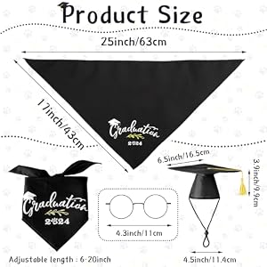 2 Pieces Black Dog Graduation Cap and Gown 2024 Pets Graduation Caps Dog Graduation Bandana Scarf Pet Cosplay Glasses Set for Small Medium Large Dogs Cats Graduation Party Dress Costume Accessory 2 Pieces Black Dog Graduation Cap and Gown 2024 Pets Graduation Caps Dog Graduation Bandana Scarf Pet Cosplay Glasses Set for Small Medium Large Dogs Cats Graduation Party Dress Costume Accessory