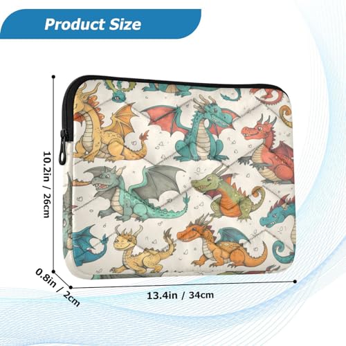 Funda para portátil 13-14 pulgadas patrón dragones impermeable y resistente miniatura 3