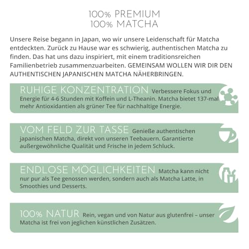 Matcha Pulver aus Japan 30g, Premium Grade, doppelt beschattet, steingemahlen, 100% rein Ideal für Matcha Latte, Smoothies oder pur von MATCHA MOMENTS