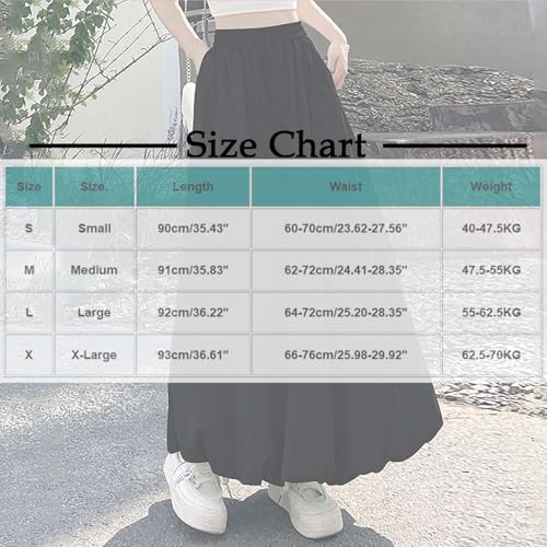 Women Y2k Bubble Maxi Skirt with Pockets High Elastic Waist Drawstring A Line Long Skirts Summer Casual Midi Dress3