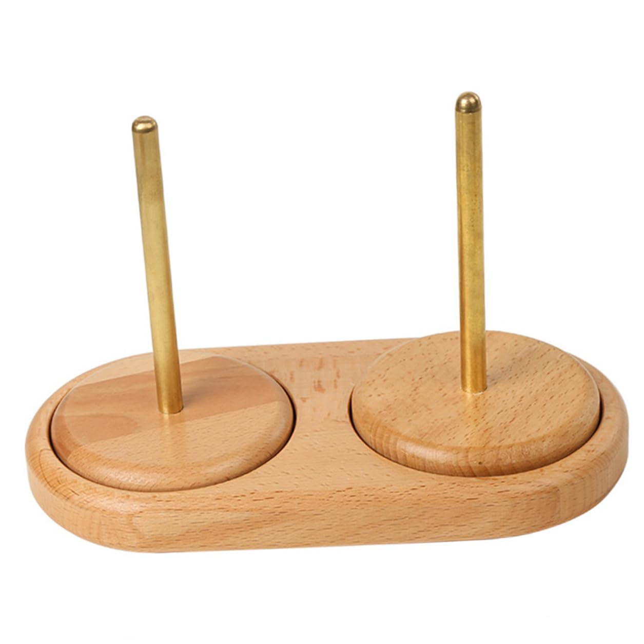 Alipis Portacarretes de Madera Doble Eje para Manualidades DIY Soporte Organizador de Hilos para Costura y Bordado Estante Portátil para Almacenamiento de Hilo de Lana Accesorio para