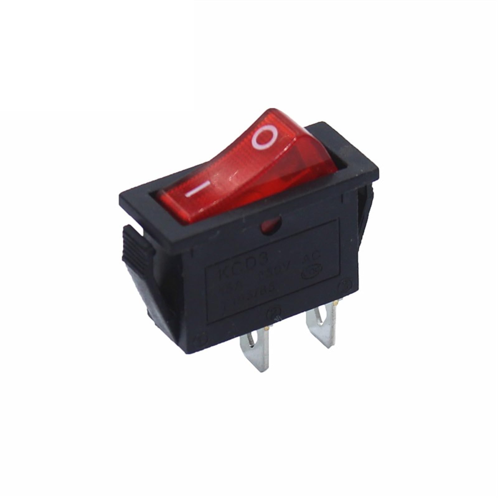 Interruptor basculante KCD3 bicolor con testigo LED de dos posiciones y dos pines para panel eléctrico 6
