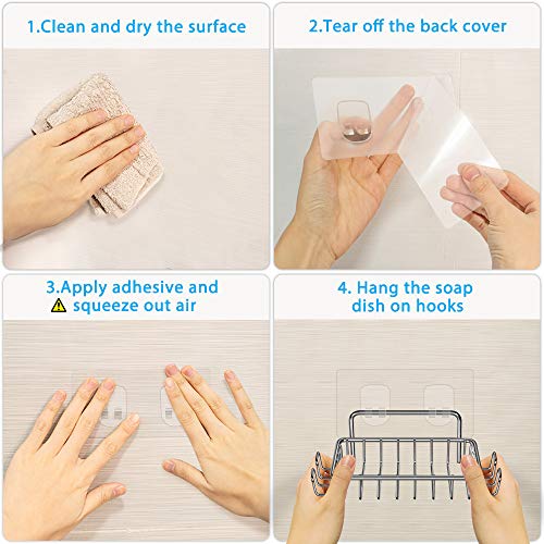 Nieifi Shower Caddy Basket With Hooks Soap Dish Holder Shelf For Shampoo Conditioner Bathroom Kitchen Storage Organizer Sus304 Stainless Steel Adhesive No Drilling - 3 Pack #TOP6
