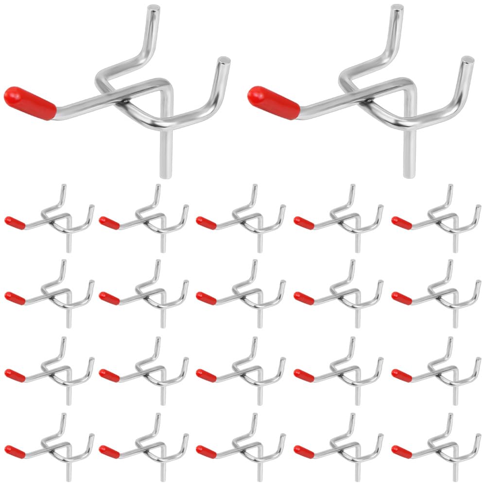 ZACUDA 25PCS Single Pegboard Hooks,Stainless Steel Pegboard Hooks,Retail Store Shelving Hooks,Pegboard Hooks,Retail Display Shelving Peg,Panel Display Hooks,Store Shelving Peg for Supermarket,Garage