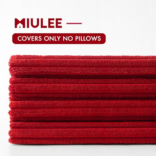 Image of MIULEE Soft Corduroy Decorative Throw Pillow Covers Christmas Red 20x20