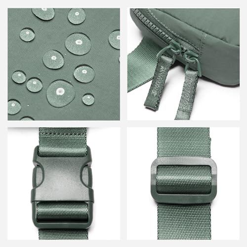 Image of Belt Bag for Women Two-Way Zipper Cross Body Fanny Pack Fashion Waist Packs Everywhere Belt Bag with Adjustable Strap Gifts for Teen Girls Women Men (Green)