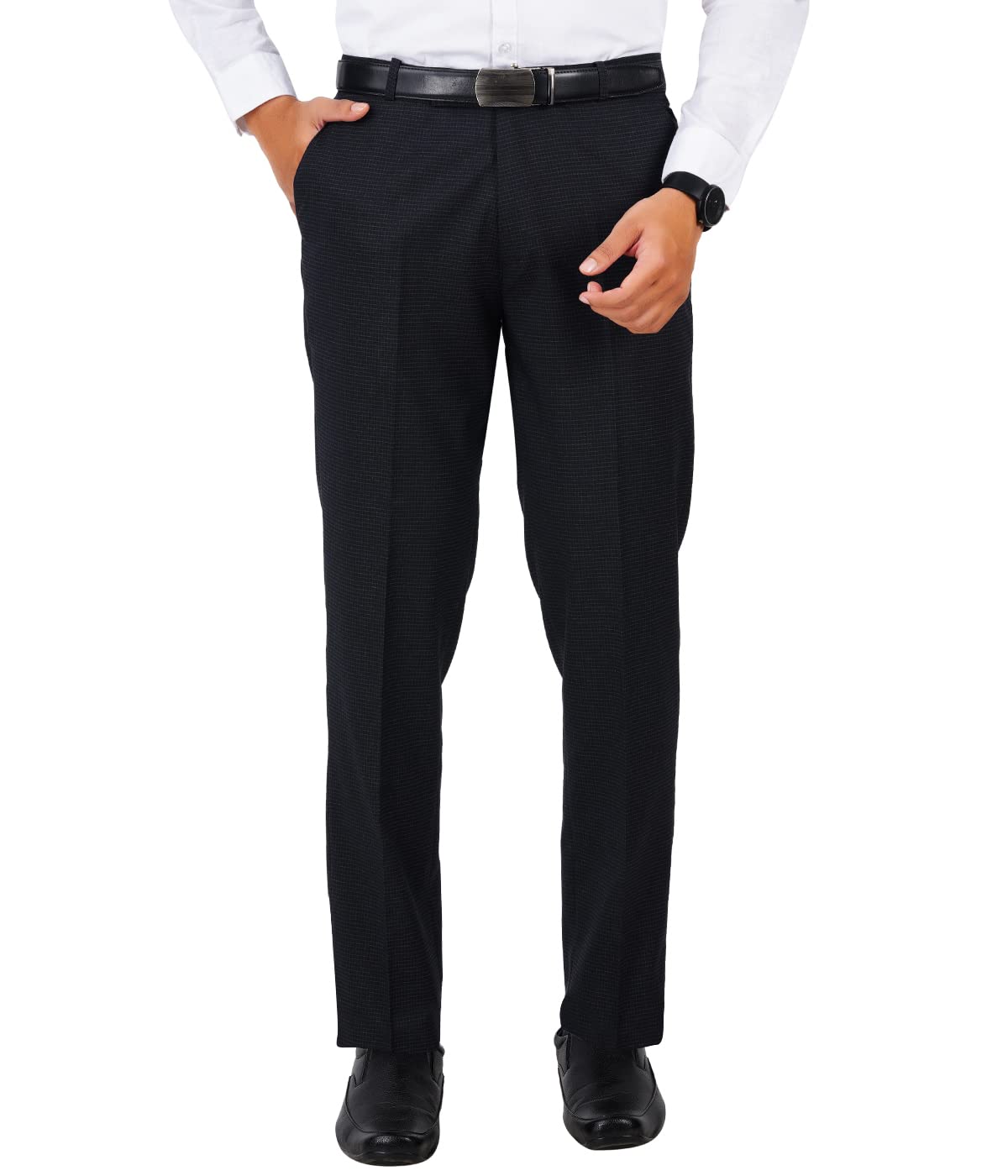 McHenry Men's Stretchable Wrinkle Free self Design Formal Trousers for Men