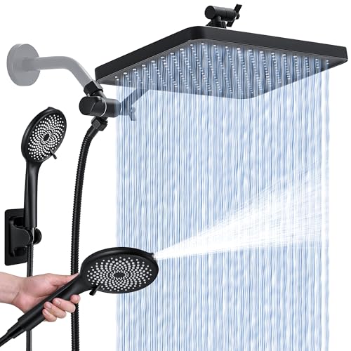 Shower Head with Handheld, 13" High Pressure Rain Showerhead with Power Jet