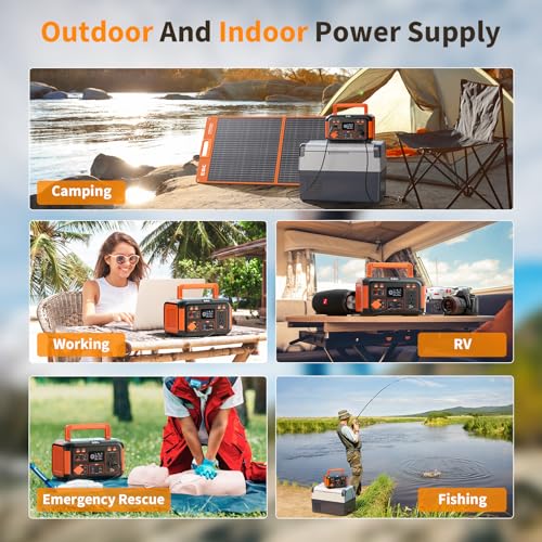EBL Portable Power Station 500W, 444Wh Backup Lithium Battery, 500W Solar Generator For Outdoors Camping Travel Home Emergency Use (Solar Panel Optional) - Image 6