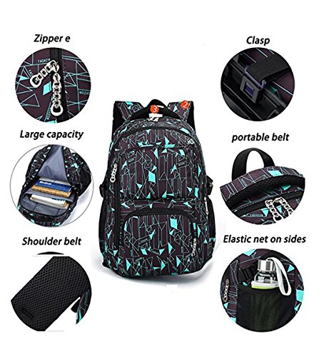 YUB Mochila escolar infantil com rodinhas e rodinhas removíveis, Azul, tamanho �nico