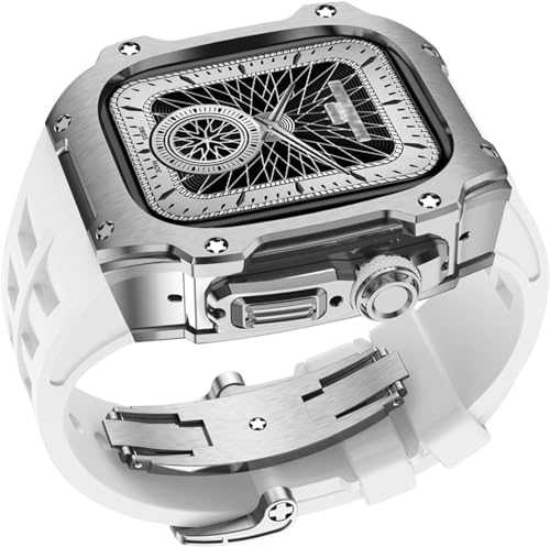 Boîtier montre Apple Watch Ultra 8 49mm acier inoxydable et bracelet caoutchouc fluor