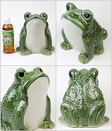 Amazon.co.jp: 信楽焼 カエル君【ka-0064】 緑色 縁起物カエル お庭に
