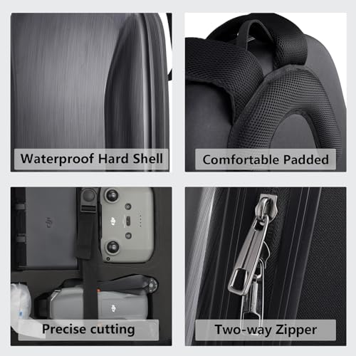 Dronside Hard Backpack Case for DJI Air 3S / Air 3 Fly More Combo Drone, Waterproof & Shockproof, Full Protection for Drone, Controller, Propellers, Battery & Accessories