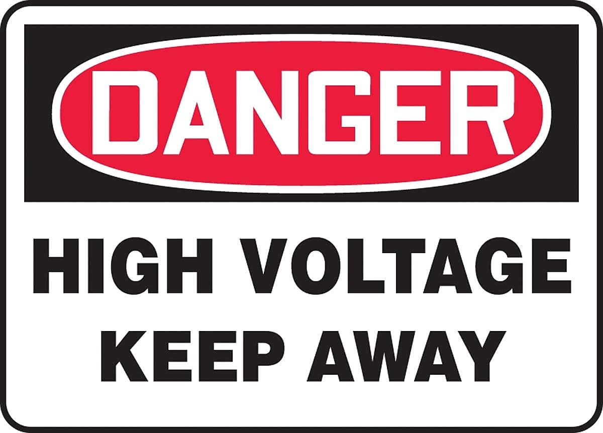 Accuform Señal de seguridad "Danger High Voltage - Keep Away", aluminio, 25,4 x 35,5 cm (MELC040VA)