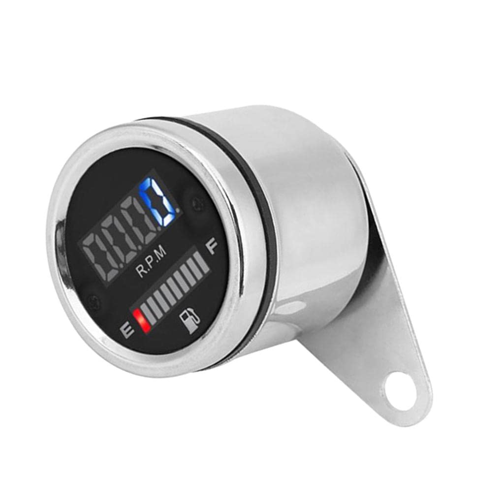 bnf 12v motorcycle led digital tachometer with fuel oil level gauge meter | collectibles
