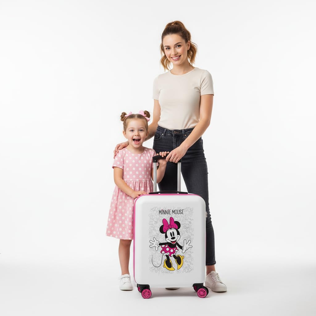 Disney Enjoy The Day Maleta Infantil Minnie Mouse, Equipaje Infantil, Fabricada en ABS,Rosa, 55 cm, 34L, Cierre de combinación Lateral, De Joumma Bags