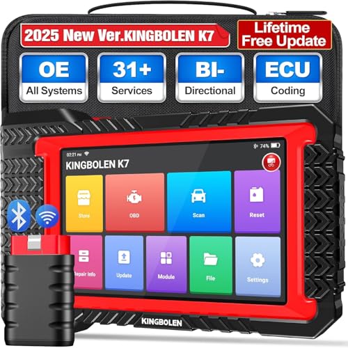 KINGBOLEN K7 Obd2 Diagnosegerät für Alle Fahrzeuge,Bi-Direktionale Diagnosegerät Auto Lebenslang...