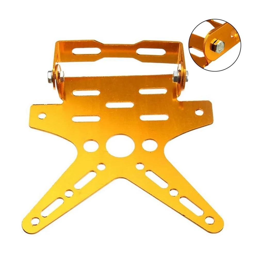 Support Universel de Cadre Plaque d'immatriculation arrière Moto(Red)