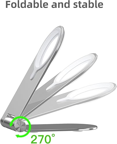 Miniatura 3 de Soporte para cargador MagSafe, soporte para teléfono MagSafe ajustable de rotación 270 para escritorio, soporte Magsafe plegable y resistente