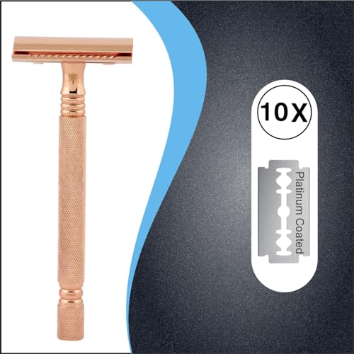 Image of Pearl Shaving Double Edge Safety Razor (SS-01 Mellow Apricot) - Best Shaving Razor for Men | Classic & Traditional shaving Kit for Men | Premium blade razors | Holi Gift Option