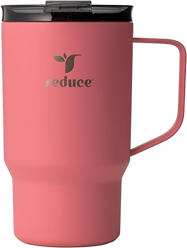 REDUCE Hot1 - Taza aislante de acero inoxidable Hot1 de 18 onzas con tapa de ajuste de temperatura - Vacío de doble pared, compatible con portavasos