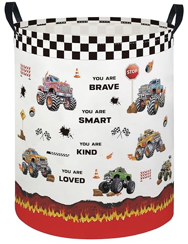 Image of Baby Laundry Hamper kids laundry Basket Waterproof Laundry Bag for Bedroom Clothes Organizer Room Decor(Truck)
