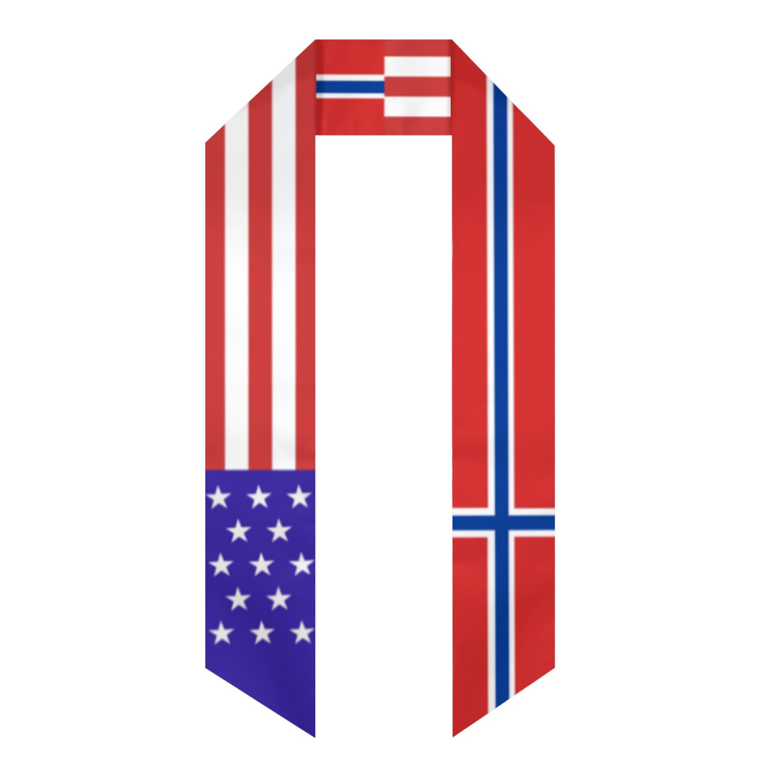 Norway Norwegians America Flag Graduation Stole Sash Shawl for Men Women Thickened Duoble-sided Scarf Angled for International Students Teachers Study Aboard Graduate Gift 72 inches Unisex