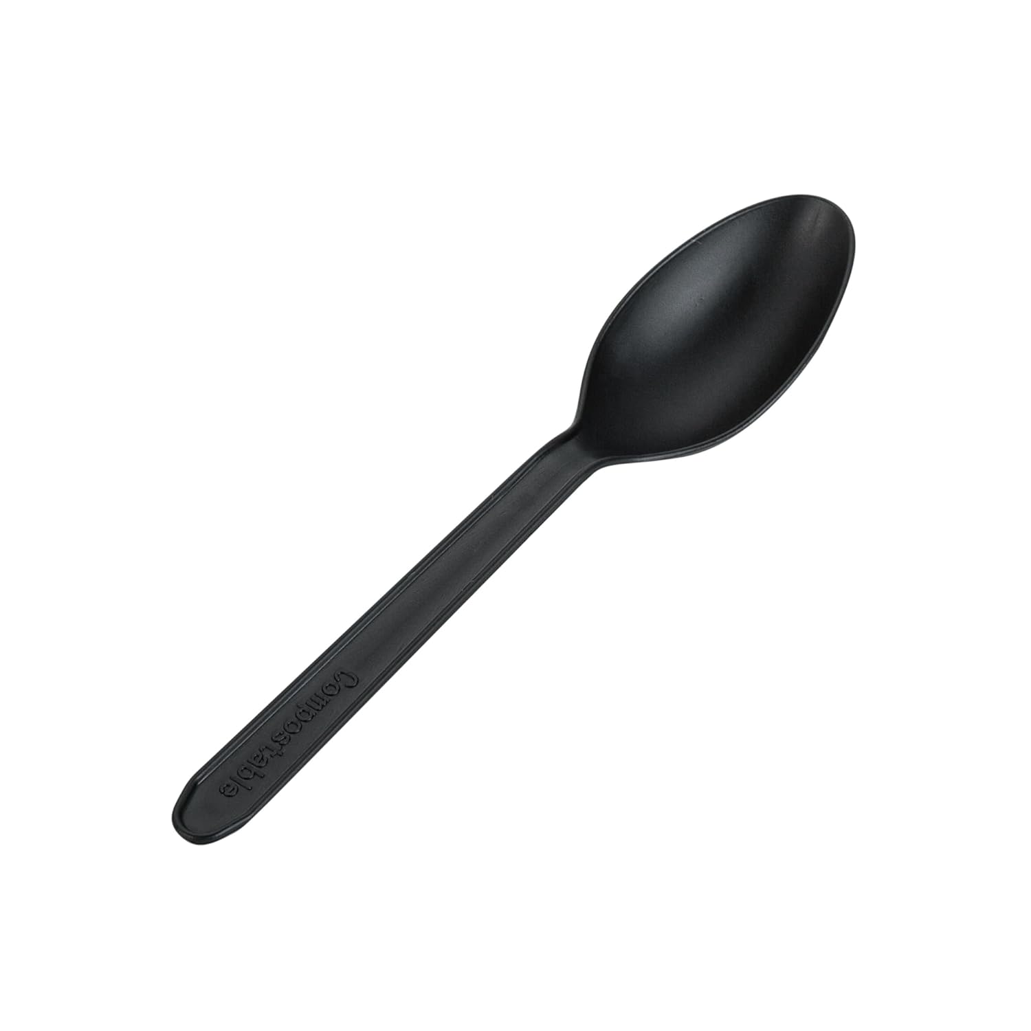 Basic Nature 5 Inch Tasting Spoons, 1000 Disposable Dessert Spoons - Sustainable, Withstands Heat Up To 185F, Black CPLA Plastic Cake Spoons, Durable, Ideal For Large Events - Restaurantware
