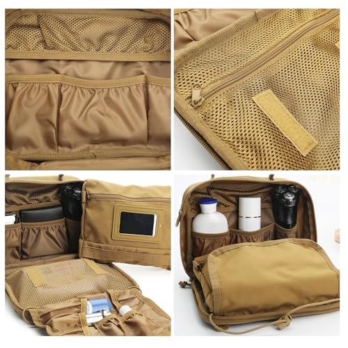 SMONT Bolsa de higiene tática para homens, kit de suspensão de 24 cm, bolsa de higiene de barbear pa