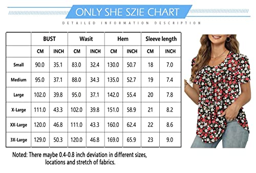 Summer Ruffle Shirts For Women Fashion Tunics Casual Dresses Short Sleeve Dressy Blouse Flower Tops Orangeyellow L #TOP4
