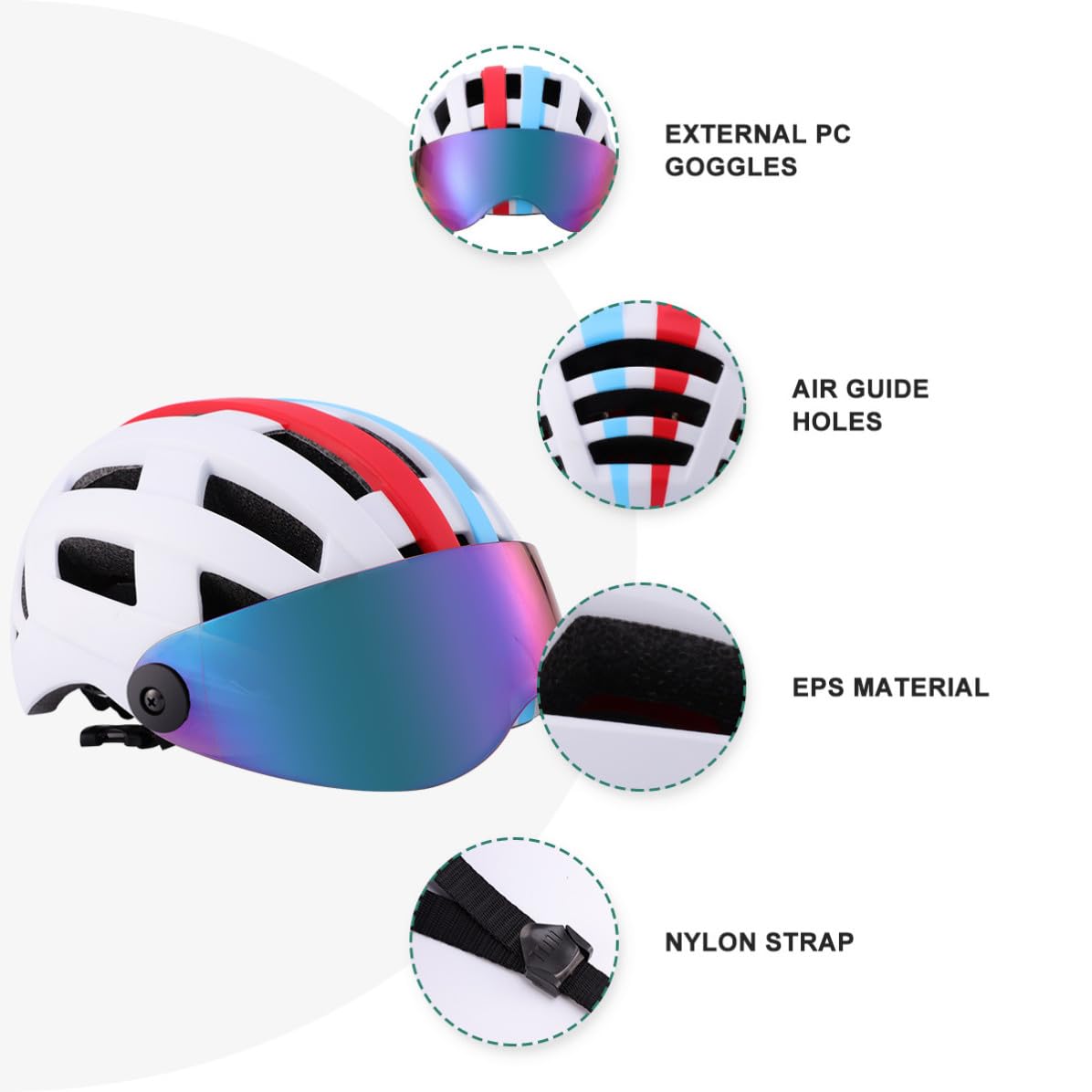Casco de Bicicleta de Montaña y Patineta, Ligero y Transpirable