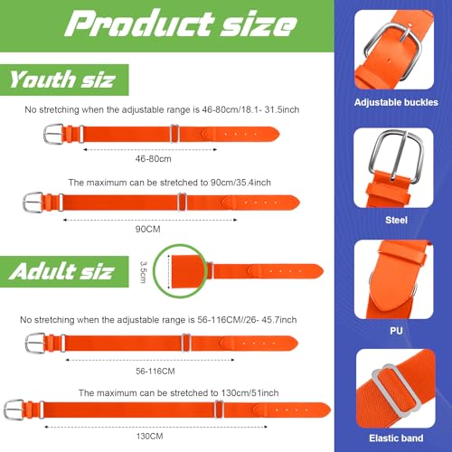 Image of Hercicy 12 Pcs Baseball Belts Softball Belts Bulk for Adult and Youth Adjustable