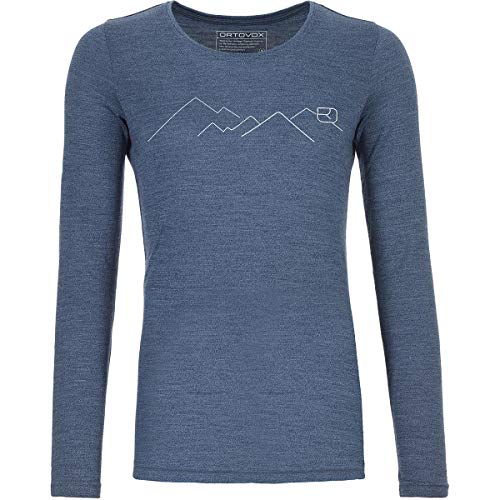 Preisvergleich Produktbild ORTOVOX Womens 185 Merino Mountain Shirt, Night Blue Blend, M
