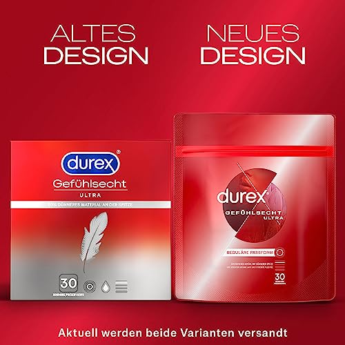 Durex Gefühlsecht Ultra Kondome – Extra dünne Spitze & mit Silikongleitgel befeuchtet – 30er Pack (1 x 30 Stück) – Bild 4