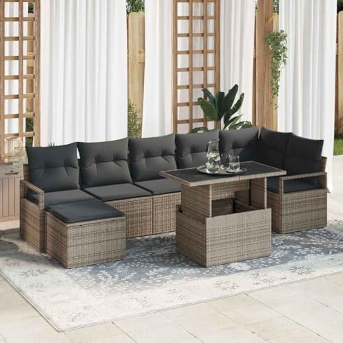 Qnhdfrt Garten Sofa Set 5 Teile Grau Modernes Design Outdoor Lounge...