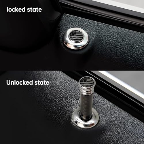 GOOTHX 4 PCS Car Door Lock Knobs, Carbon Fiber Door Lock Pin Cover, Door Lock Bolt Pin Knob Stick Set, Car Interior Accessories Carbon Fiber Auto Door Lock Pin Cover Universal for SUV, Truck, Van